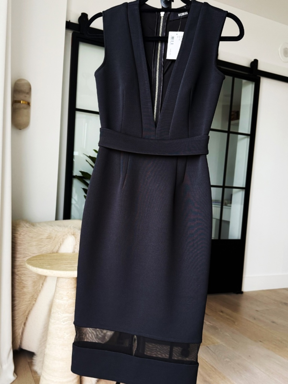 Nicholas the Label - Intermix Exclusive - Blk Bandage Sheath Dress w/ Mesh, Sz4